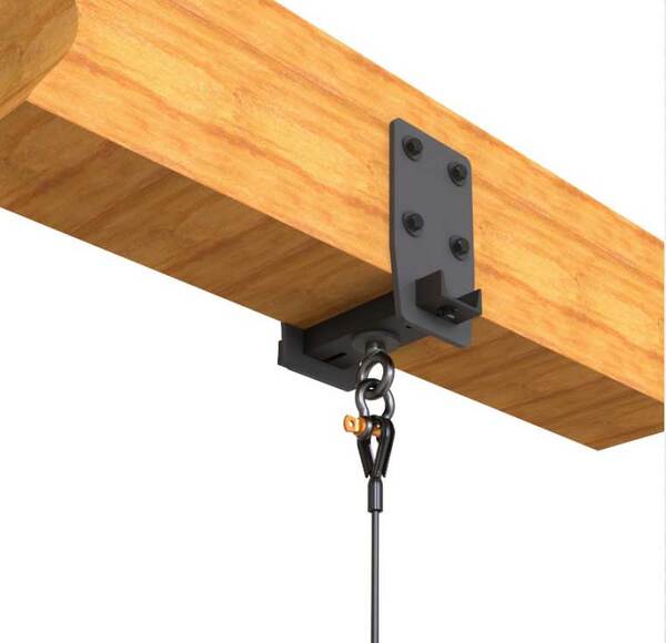 BC-W3-8-9 WOOD BEAM SUSPENSION WITH SWIVEL EYE- FOR BEAM DEPTHS OF 9" OR MORE & WIDTH 3"-8" WIDE